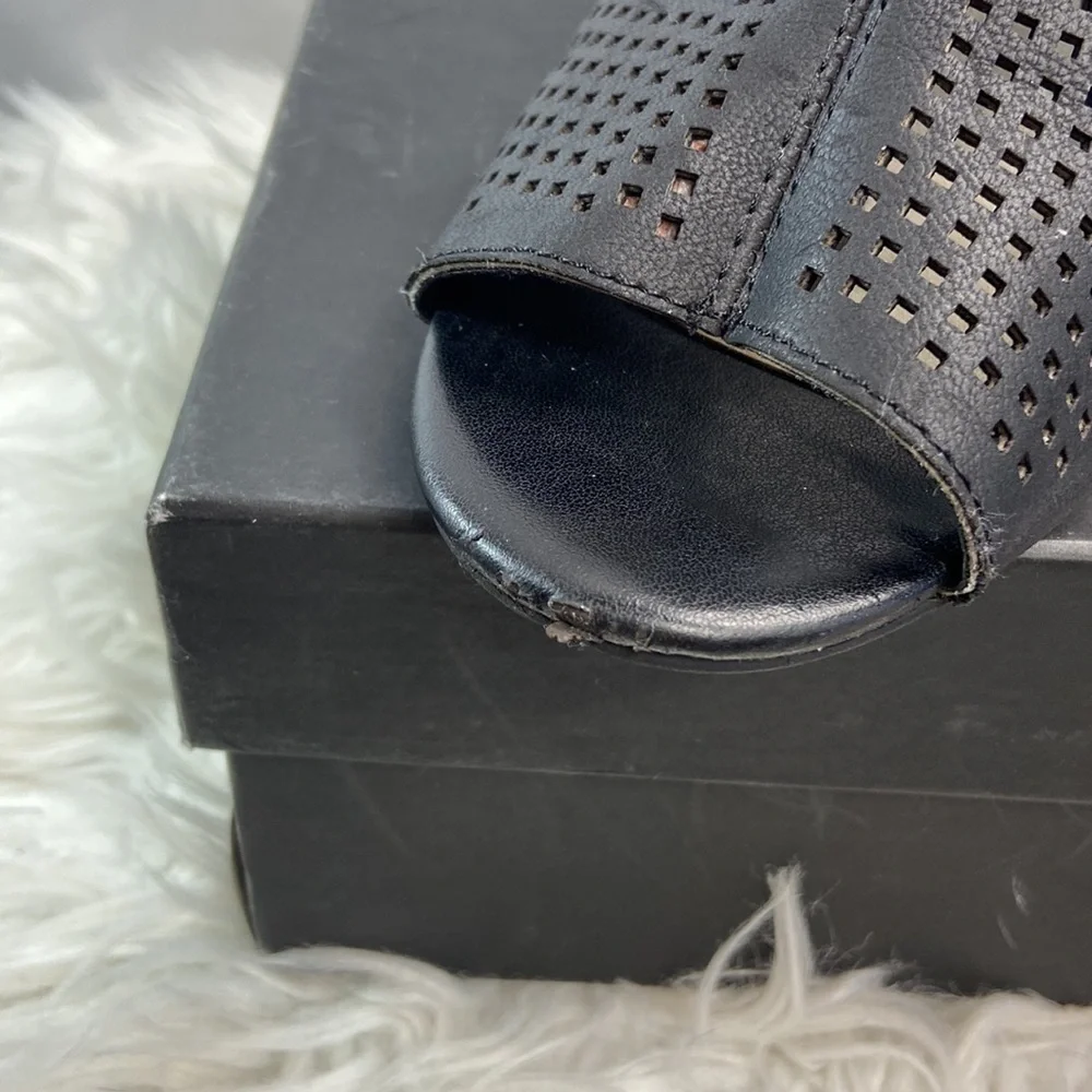 ANA “ANA TROUT” Vegan Leather Peep Toe Punch Out Heel - Picture 6 of 10